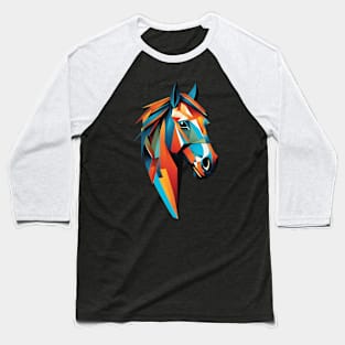 Geometric Horse's Head Baseball T-Shirt